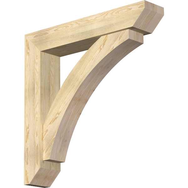 Ekena Millwork Thorton Slat Rough Sawn Bracket w/ Offset Brace, Douglas Fir, 8"W x 42"D x 42"H BKT0806X42X42THR06RDF - main